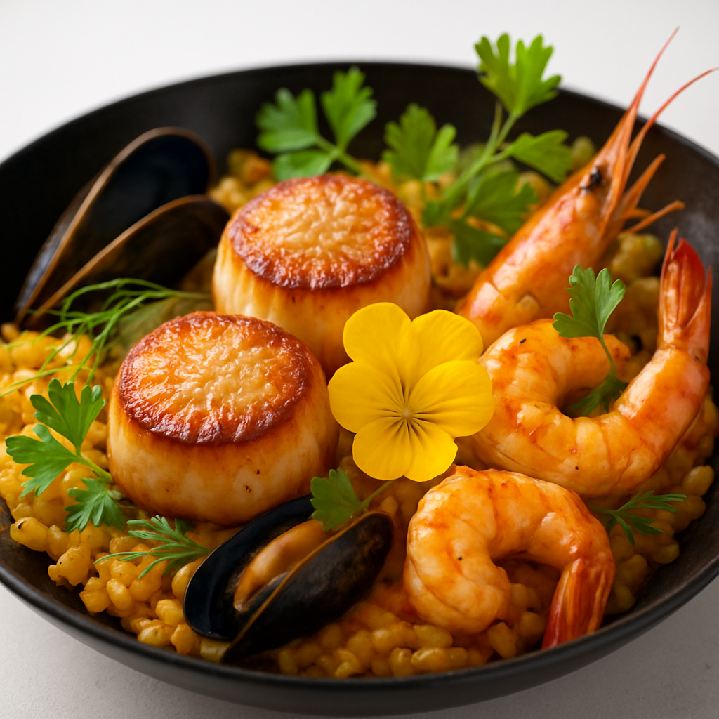 Paella With Seared Scallops
